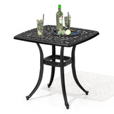Pellebant Outdoor Side Table Cast Aluminum Metal Table Weather Resistant Small Patio Table for Garden, Pool, Balcony